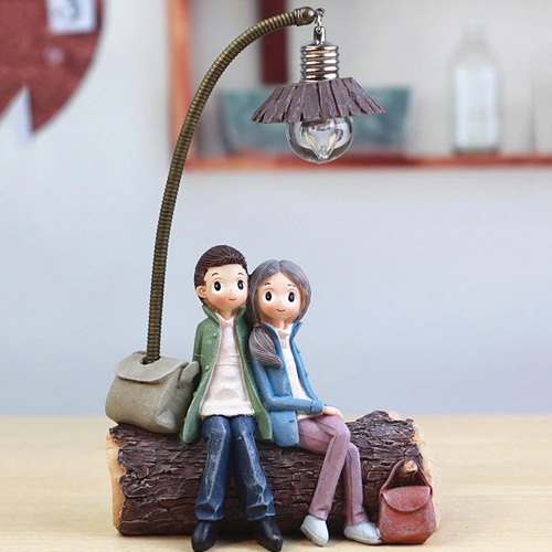 Cute Couple Sitting Together Lamp