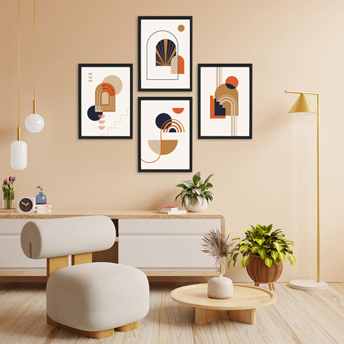 Modern Art Framed Wall set of 4