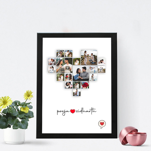 Heart Collage Memory Personalized photo Frame